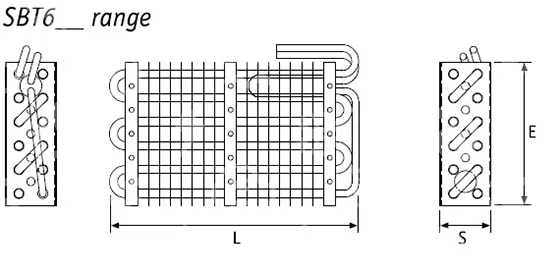 výparník statický Rivacold, SBT6250/75, 6 trubek, 75x210x2500